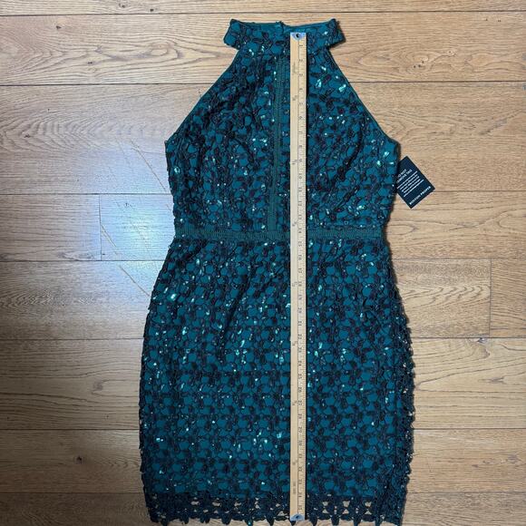 NWT Boston Proper Sequin Dress SZ 12 Halter Knee High Neck Holiday Cocktail Part - Picture 7 of 9